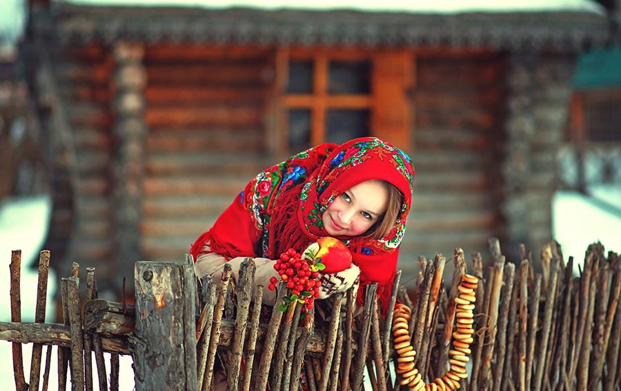 Sexy girl Women in Slavic costumes in Pretoria