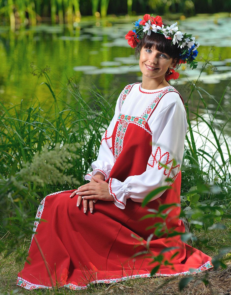 Beautiful girl Girls in Slavic costumes in Pretoria